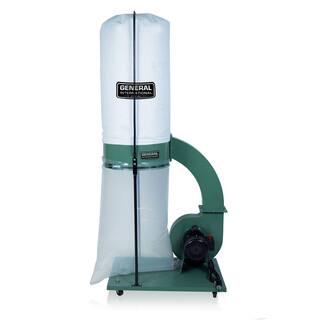 General International 1.5 HP 14-Amp Commercial Dust Collector with 2 Micron Bag (120V 1Phase) 10-105 M1