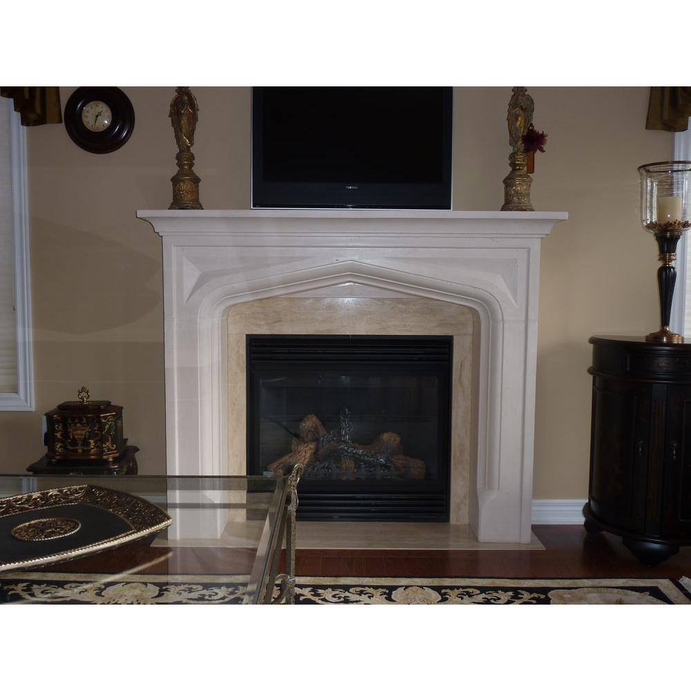 Historic Mantels Chateau Series Pisa 48 in. x 62 in. Cast Stone Mantel CP14003