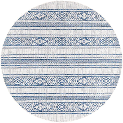 Eagean Indoor/Outdoor Striped Bright Blue Rug