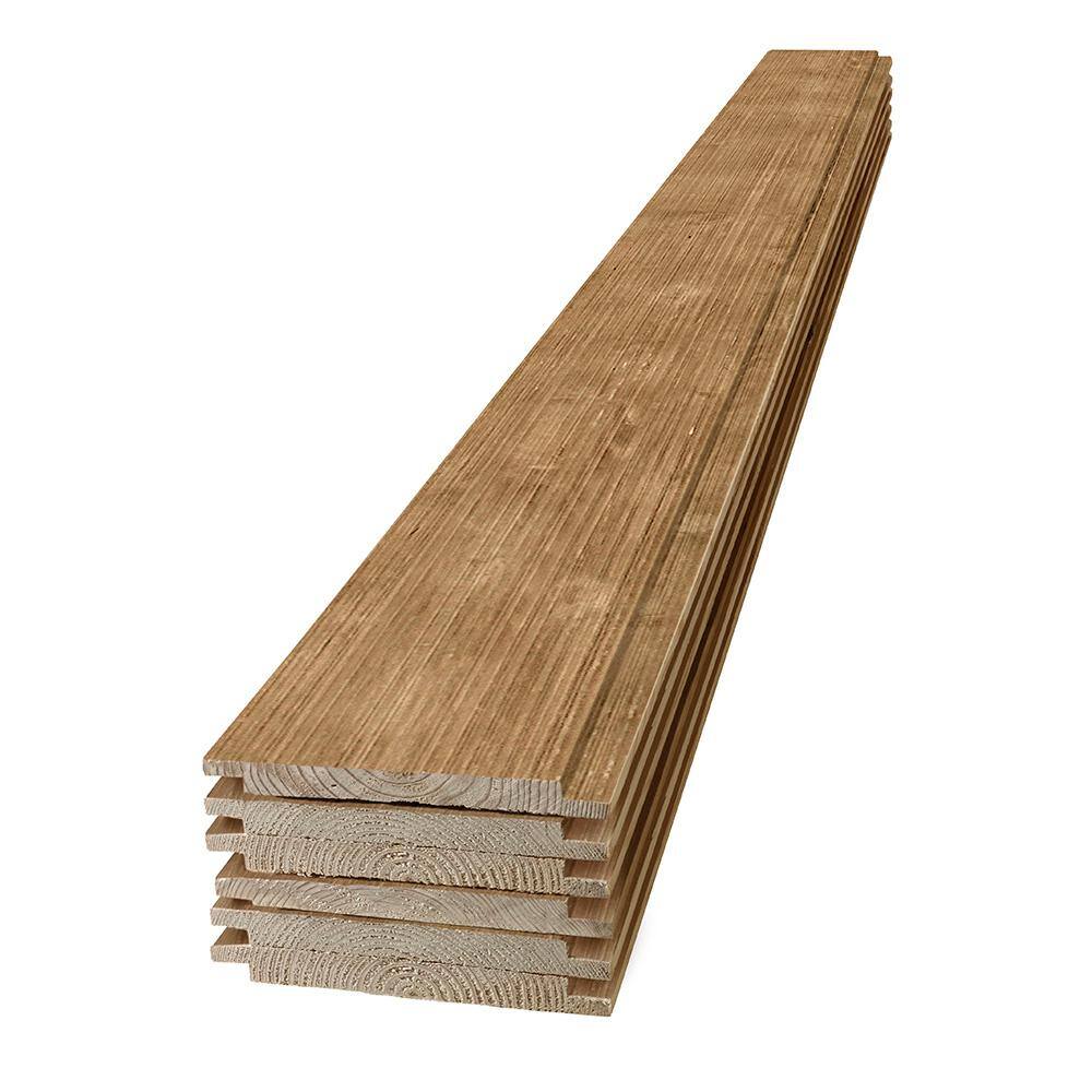 UFP-Edge 1 in. x 8 in. x 6 ft. Barn Wood Light Brown Pine Shiplap Board (6-Pack) 326270