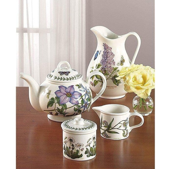 Portmeirion Botanic Garden Drum Shaped Covered Sugar Bowl