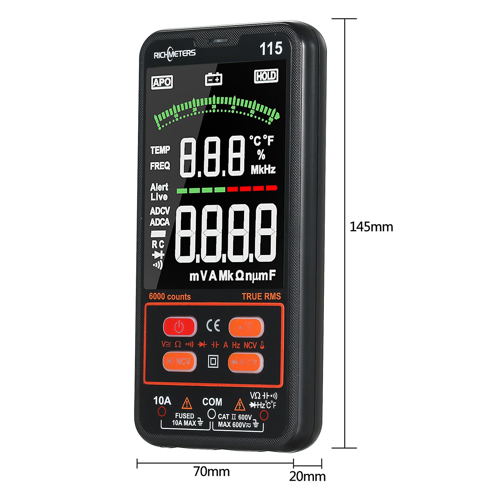 Rm115 Digital Multimeter 6000 Counts True Rms A C/dc Voltage /capacitance/resistance/diode Voltmeter Measuring Meter Multimeter