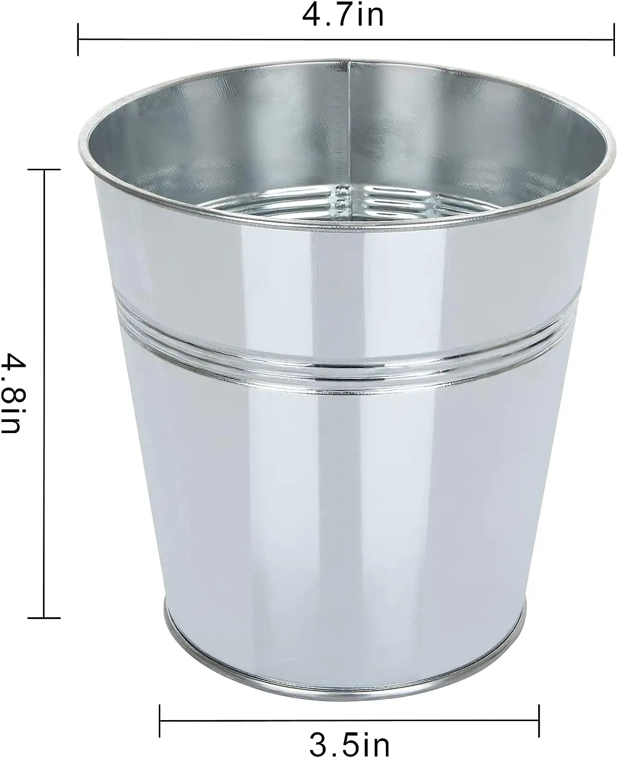 High Quality Metal Zinc Bucket  Flower Pot Natural Metal Flower Pot Planter Galvanized Bucket Tin Tall Garden Vase