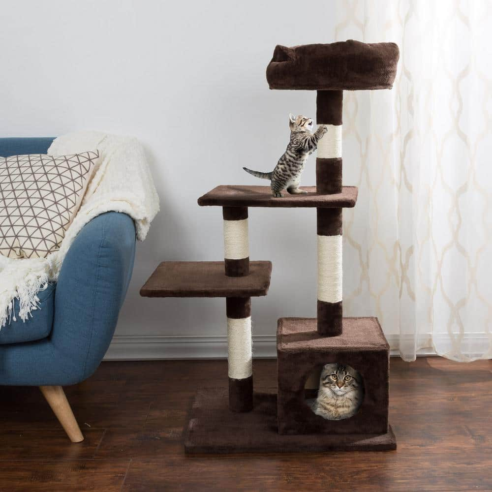 Petmaker 43 in. 4-Tier Cat Tree with Penthouse Condo HW3210068