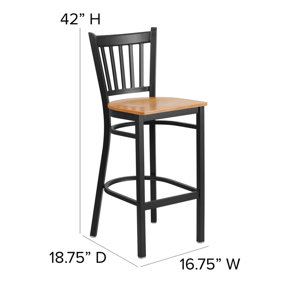 Vertical Back Metal Restaurant Barstool   16\