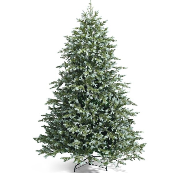 Costway 7ft Artificial Christmas Spruce Hinged Tree w/ 1260 Mixed PE and