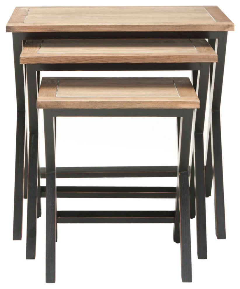 Rigsby Stacking Tray Tables  Black Oak   Industrial   Coffee Table Sets   by Rustic Home Furniture Deco  Houzz