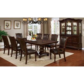 Furniture of America Pridore Brown Cherry Faux Leather Padded Dining Side Chair (Set of 2) IDF-3350SC