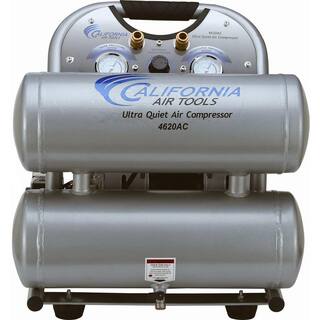 California Air Tools 4620AC Ultra Quiet and Oil-Free 2.0 Hp 4.6 Gal. Aluminum Twin Tank Electric Portable Air Compress 4620AC