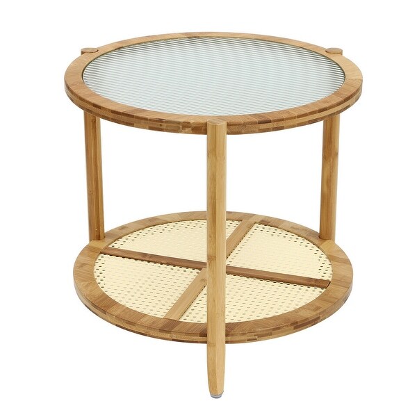 Stylish Round Coffee Table with Storage