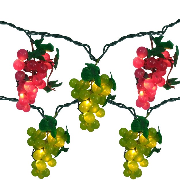 Northlight 5 count Red And Green Grape Cluster String Light Set 8ft Brown Wire