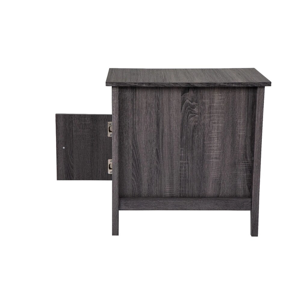 Nightstand with one door storage cabinet and open shelf