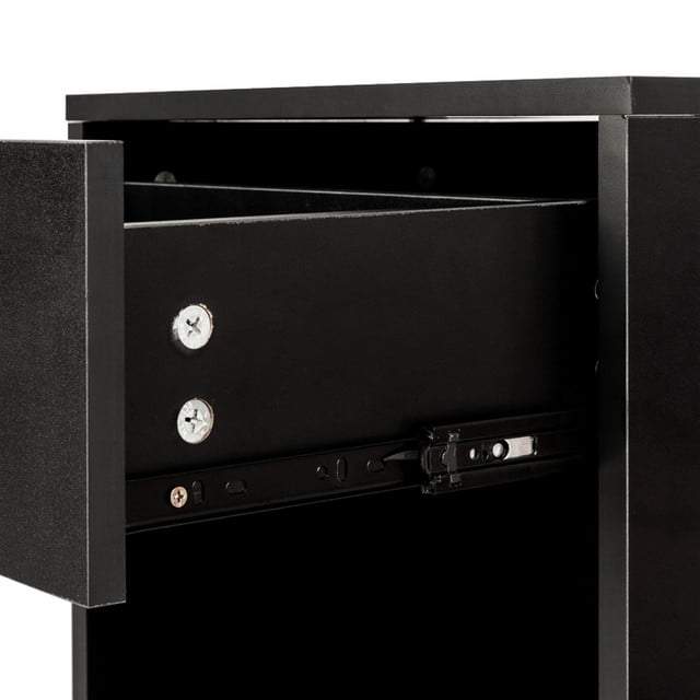 Nightstands Set of 2, End Table Side Table Black Nightstand with 1-Drawer and Open Shelf, Night Stands for Bedrooms