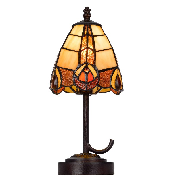 Metal resin Accent Lamp With  Art Glass Shade Dark Bronze Cal Lighting