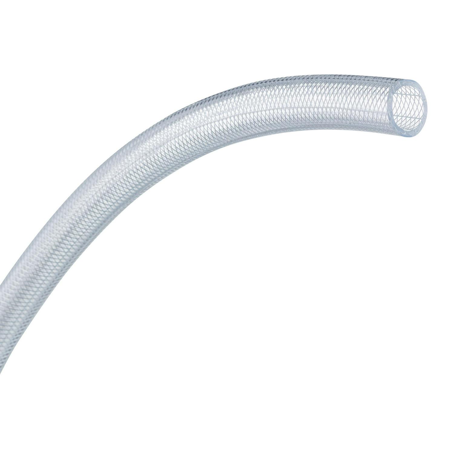 Alpine Corporation 1 I.D. x 100and#8242; Braided High-Pressure Reinforced PVC Vinyl Pond Tubing， Clear