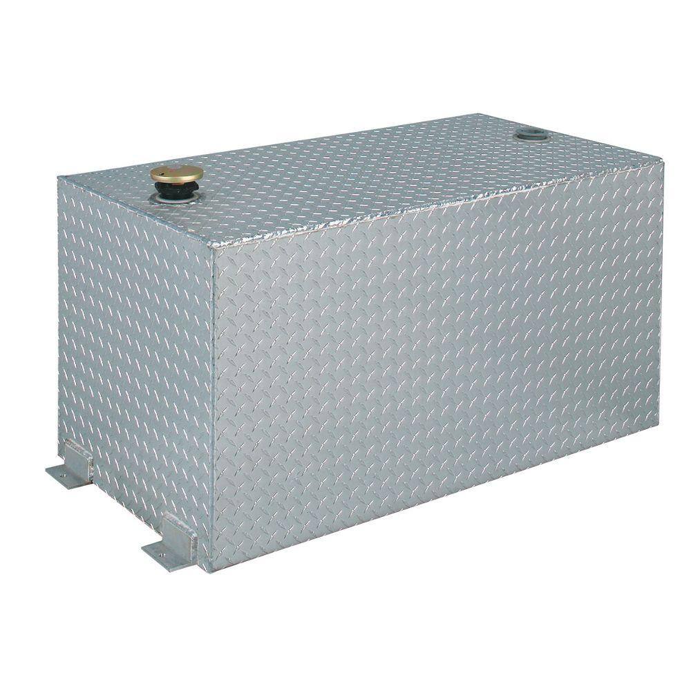 Delta Rectangular Aluminum Liquid Transfer Tank in Silver Metallic 438000