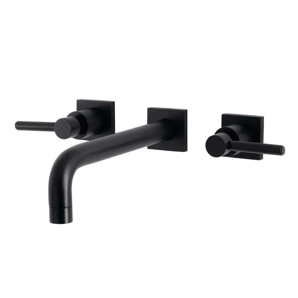 Kingston Brass Concord 2-Handle Wall-Mount Roman Tub Faucet in Matte Black (Valve Included) CHUB_OMS