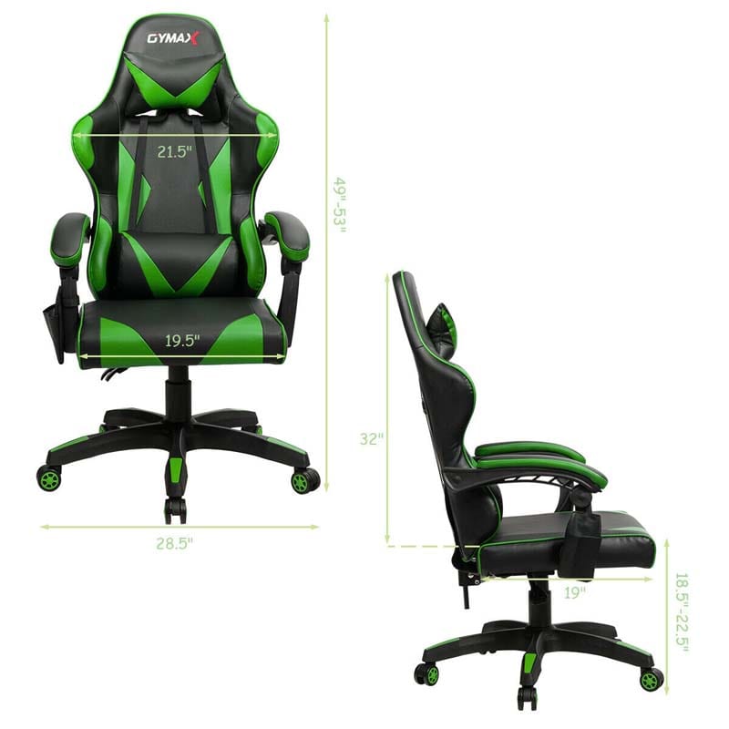 Massage Gaming Chair Recliner, Racing Computer Office Chair, Ergonomic High Back Swivel PC Game Chair with Headrest & Lumbar Support