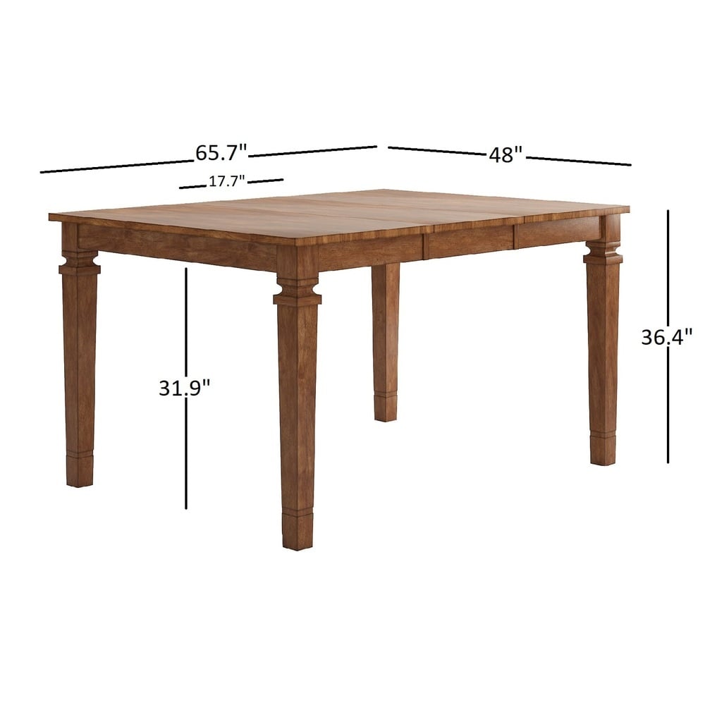 Elena Oak Extendable Counter Height Dining Set with Panel Back Chairs by iNSPIRE Q Classic