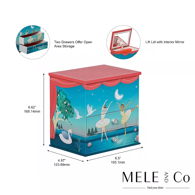 Mele and Co. Malorie Original Twirling Ballerina Girls Musical Jewelry Box