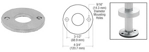 CRL Mill Finish Stainless Steel Base Flange for 1 ...