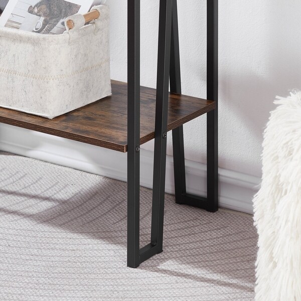 Industrial Rectangular Console Table with 2 Outlet and 2 USB Charging Ports