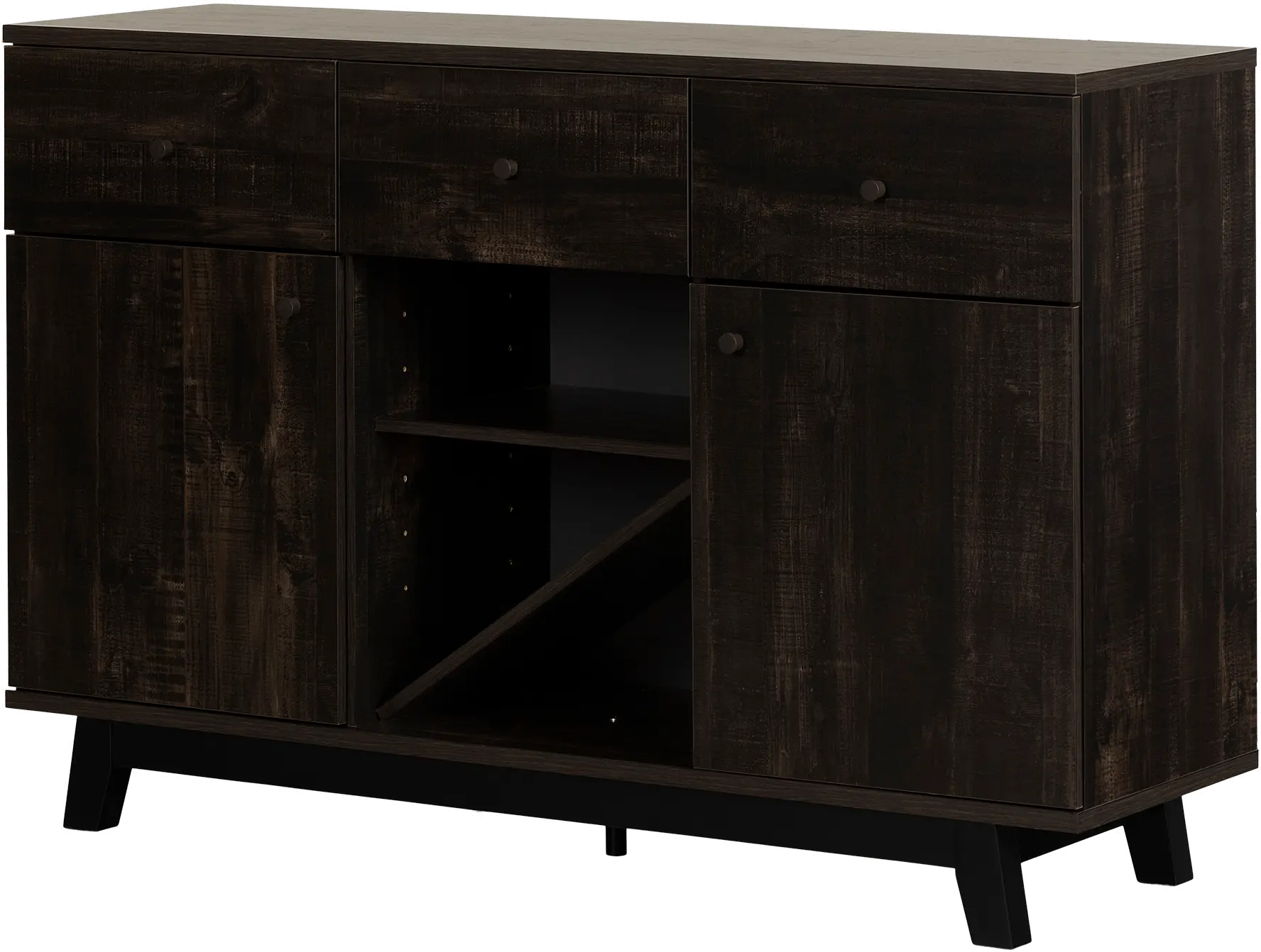 Bellami Black Buffet with Wine Storage - South Shore