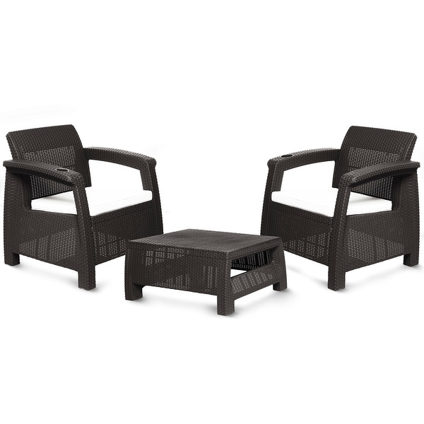 MQ FERRARA 3Piece Espresso Patio Conversation Set