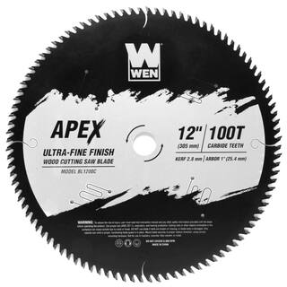 WEN Apex 12 in. 100-Tooth Carbide-Tipped Ultra-Fine-Finish Industrial-Grade Woodworking Saw Blade with Cool-Cut Coating BL1200C