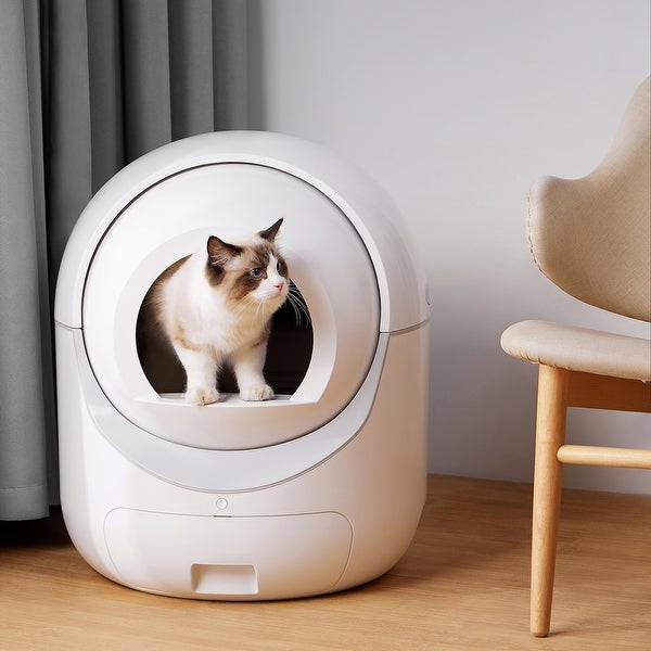 Self -Cleaning Cat Litter Box for Multiple Cats Support 5Gand2.4G WiFi.