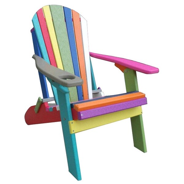 Kaleidoscrope Collection Poly Lumber Confetti Folding Adirondack Chair