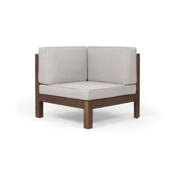 Oana Outdoor 2Seater Acacia Wood Sectional Loveseat Set with Coffee Table by Christopher Knight Home