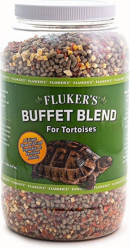 Fluker's Tortoise Buffet Blend Reptile Food， 3.25-lb bag