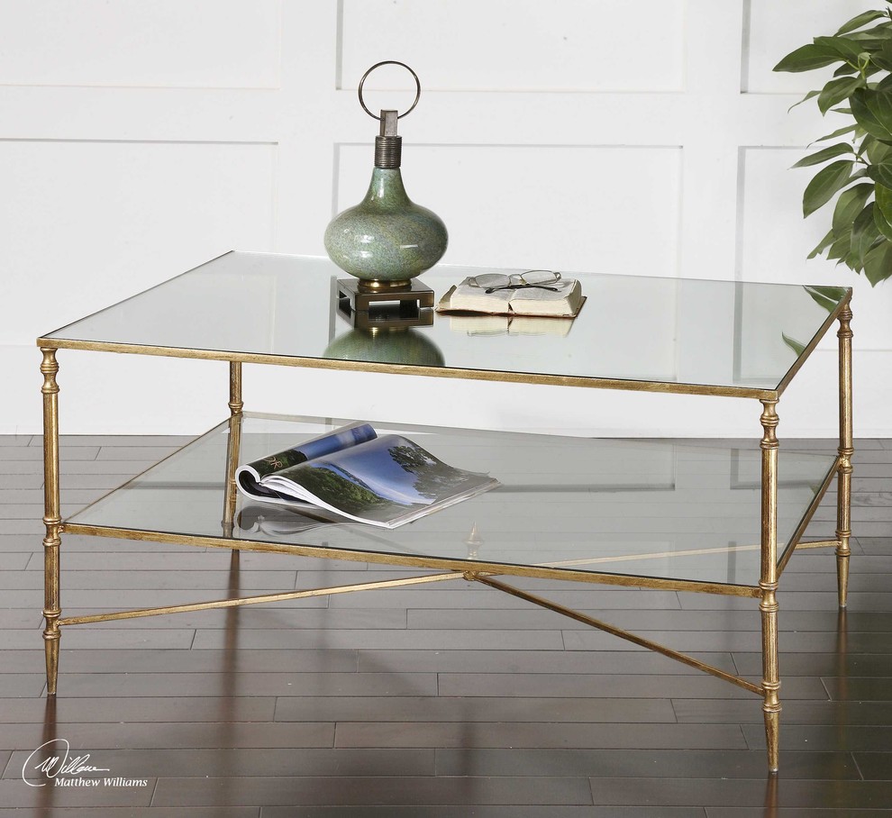 Henzler Mirrored Glass Coffee Table By Designer Matthew Williams   Traditional   Coffee Tables   by Ownax  Houzz