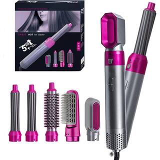 Aoibox 5-in-1 Curling Wand Hair Dryer Set Professional Hair Curling Iron for Multiple Hair Types and Styles Fuchsia HDDB1112