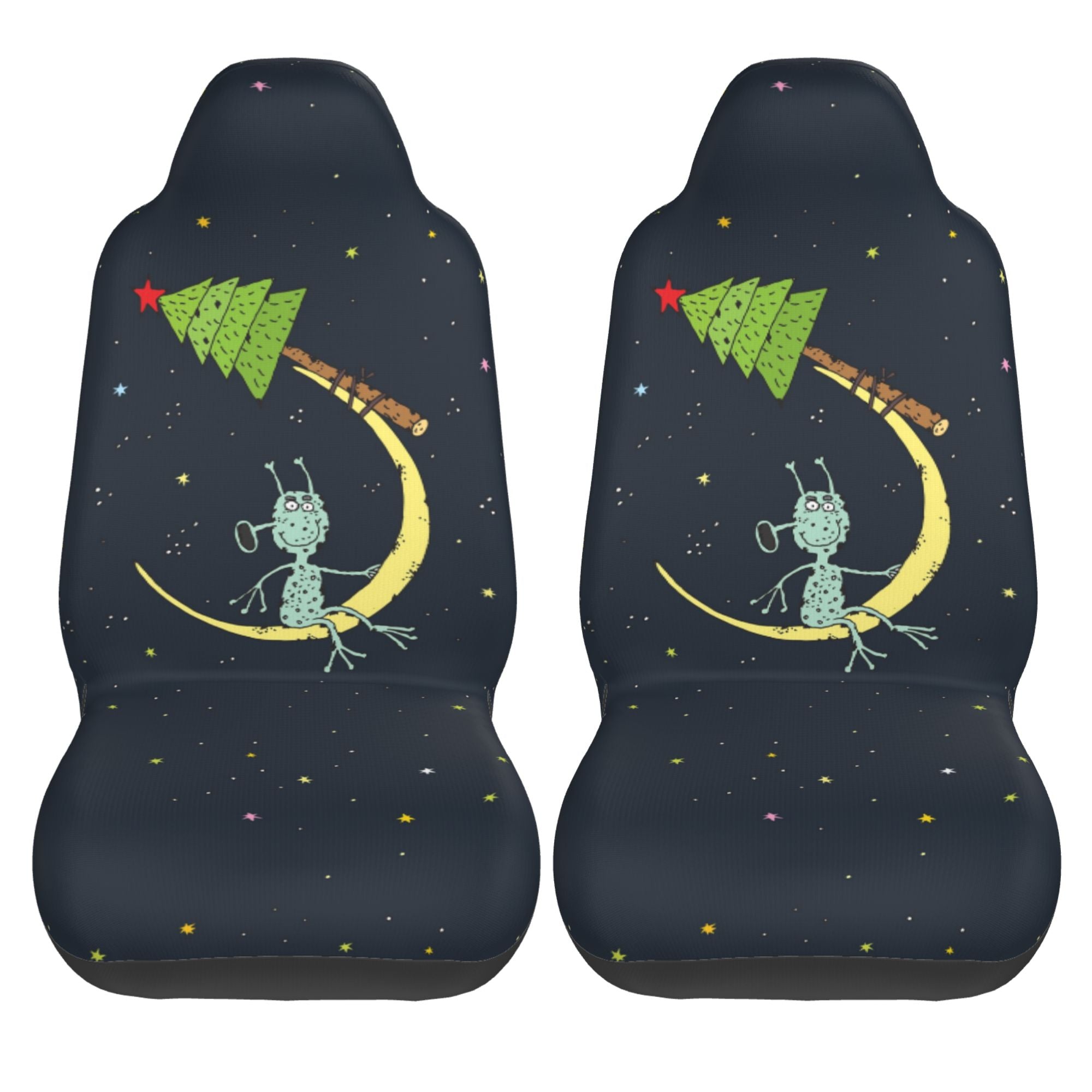 ZICANCN Car Seat Cover Moon Christmas Tree Alien Car Front Seat Covers Protectors ， Automotive Seat Covers for Cars Trucks Suv