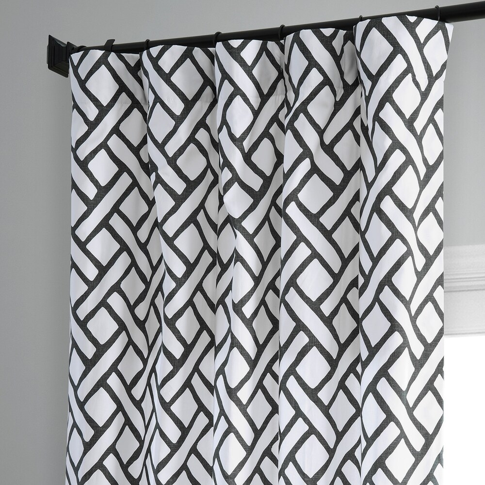 Exclusive Fabrics Garden Path Printed Cotton Curtain (1 Panel)