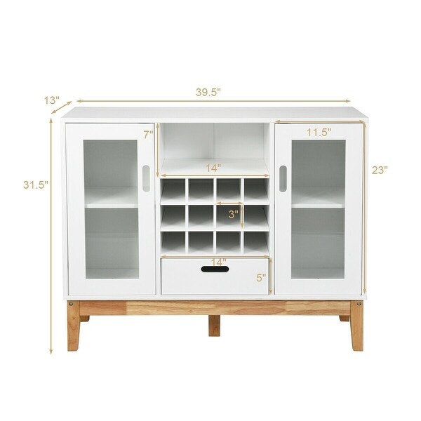 Wood Wine Storage Cabinet Sideboard Console Buffet Server - 39.5