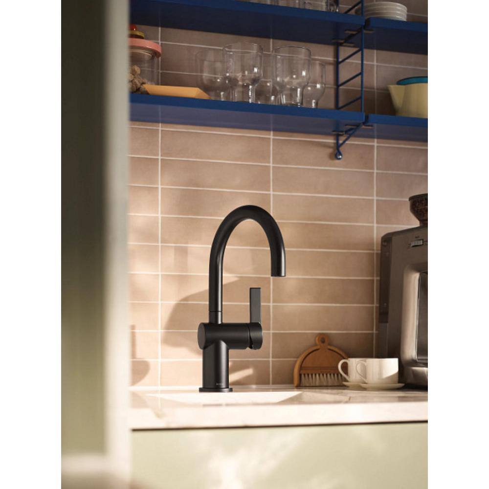 MOEN Cia Single-Handle Bar Faucet in Matte Black 5622BL