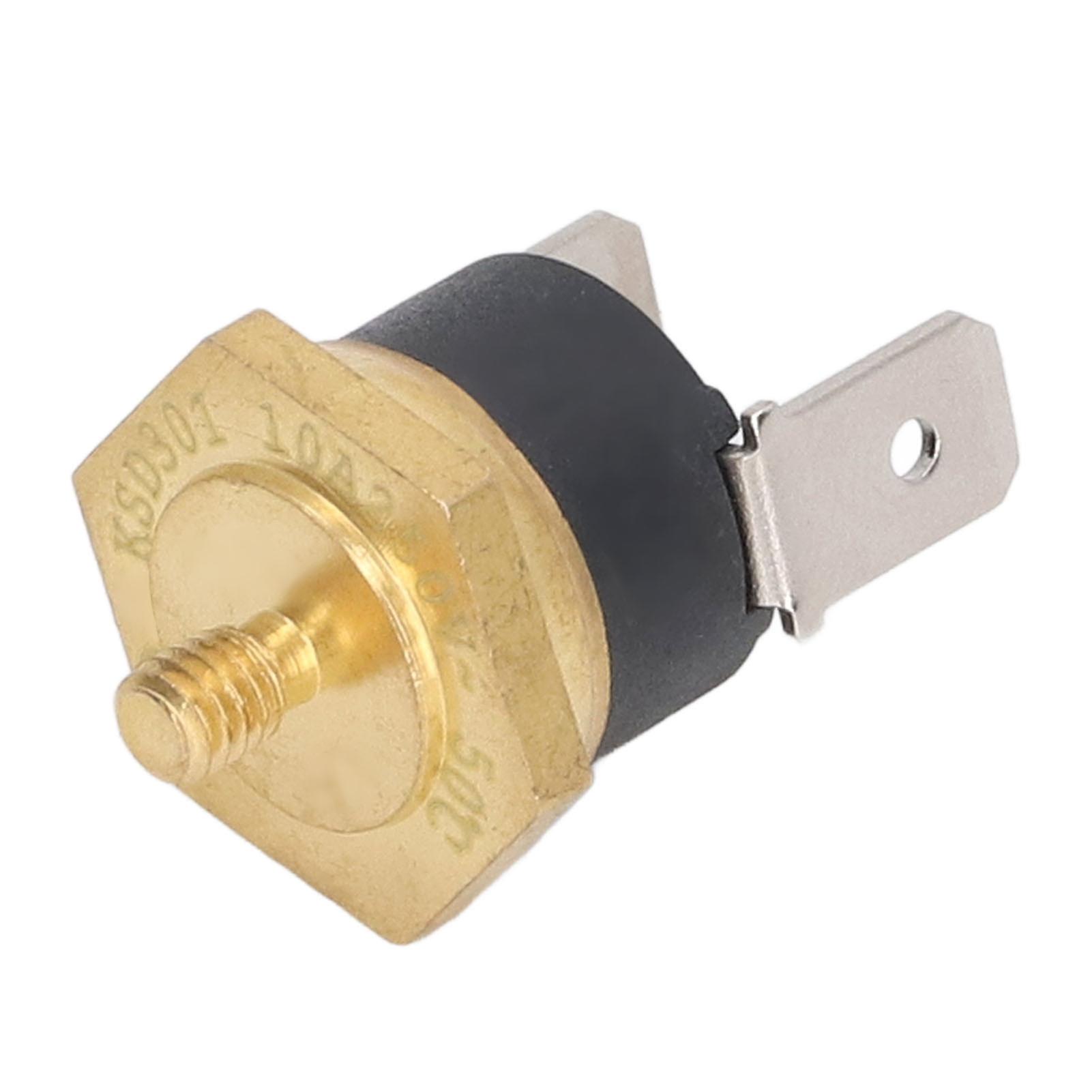 5PCS KSD301 Copper Thermostat Bimetal Normally Closed M4 Snap Disc Temperature Switch 250V 110℃