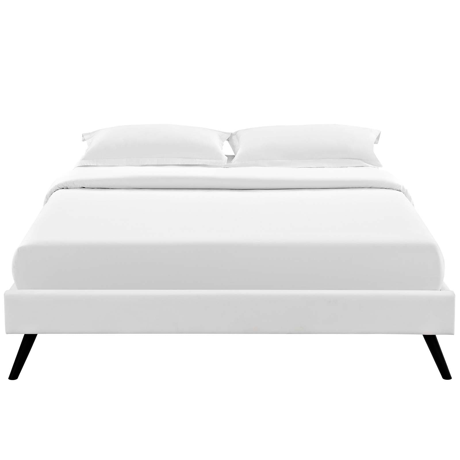 Loryn Queen Bed Frame with Round Splayed Legs, MOD-5890-WHI