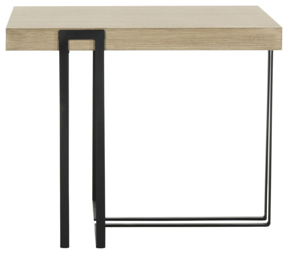 Lucy Mid Century Scandinavian Wood End Table Light Gray/Black   Industrial   Side Tables And End Tables   by AED Luxury Home Decor  Houzz