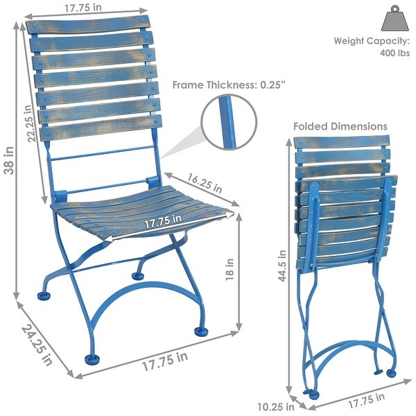 Sunnydaze Cafe Couleur Folding Chestnut Wooden Folding Chair