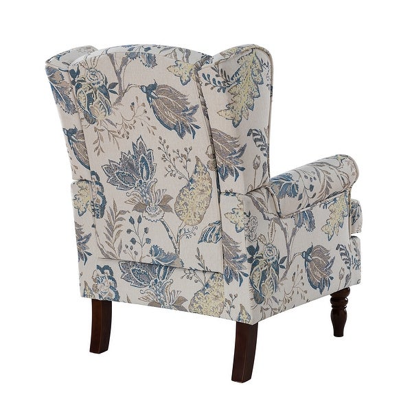 Epimethis Traditional Fabric Accent Armchair with Turned Legs Set of 2 by HULALA HOME