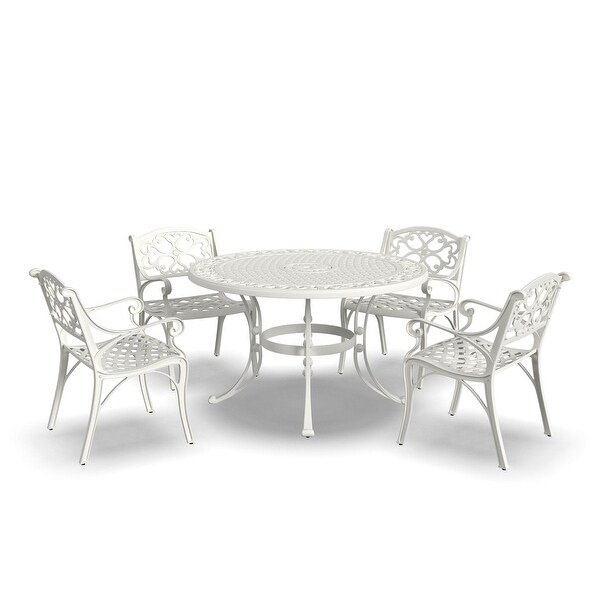 Sanibel White Aluminum 5 Piece Outdoor Dining Set