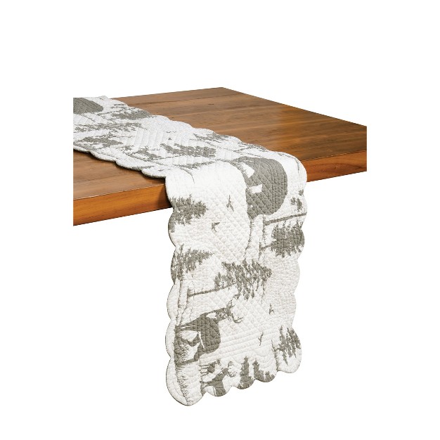 X 14 quot Henderson Hideaway Woven Reversible Rustic Winter Wilderness Table Runner