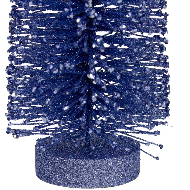 Blue Glitter Bottle Brush Sisal Christmas Tree