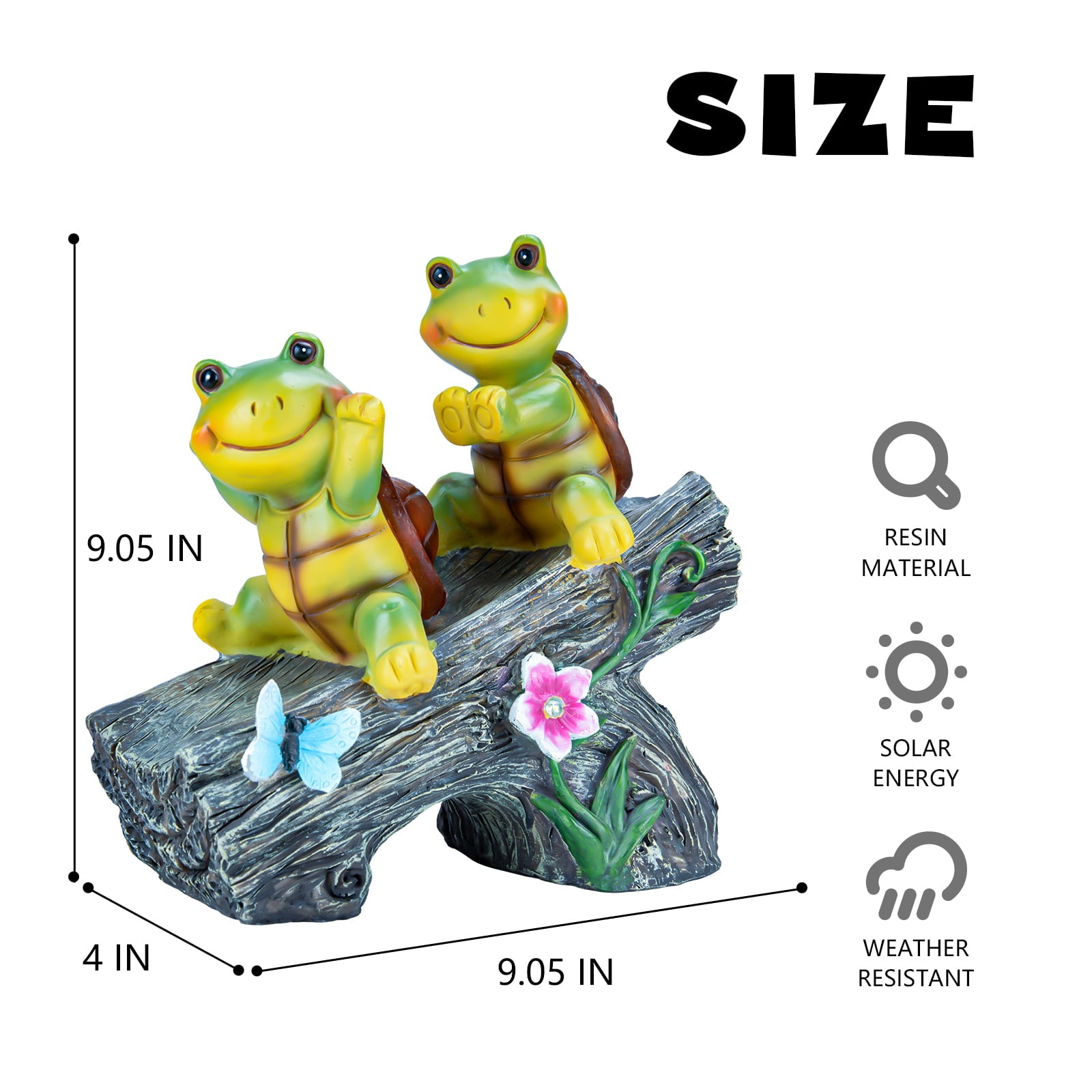 MUMTOP Funny Turtles Resin Solar Light Garden Decoration LED Statue Figurine Outdoor Ornaments