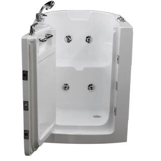 Universal Tubs HD Series 38 in. Left Swinging Door Walk-In Whirlpool Bath Tub with Left Swinging Door in White HD3238LWH