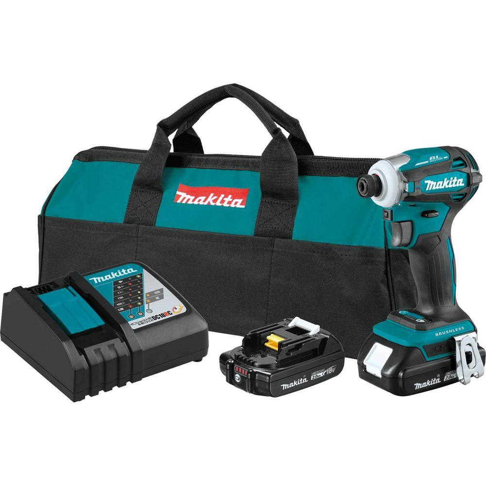 Makita 18V LXT Lithium-Ion Brushless Cordless Quick-Shift Mode 4-Speed Impact Driver Kit 2.0Ah XDT19R